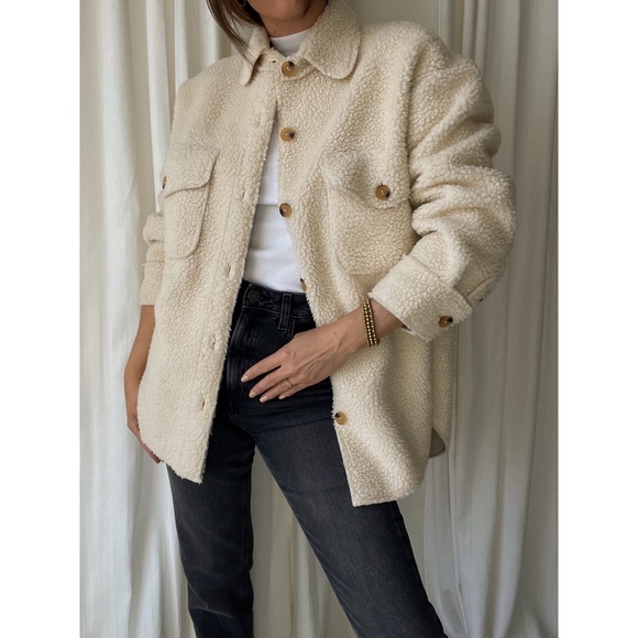 SIENNA SHERPA JACKET — In Cream - Picture 6 of 8